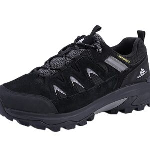 Queday Men's/Women's Black and Gray Hiking Shoes/Boots, Waterproof